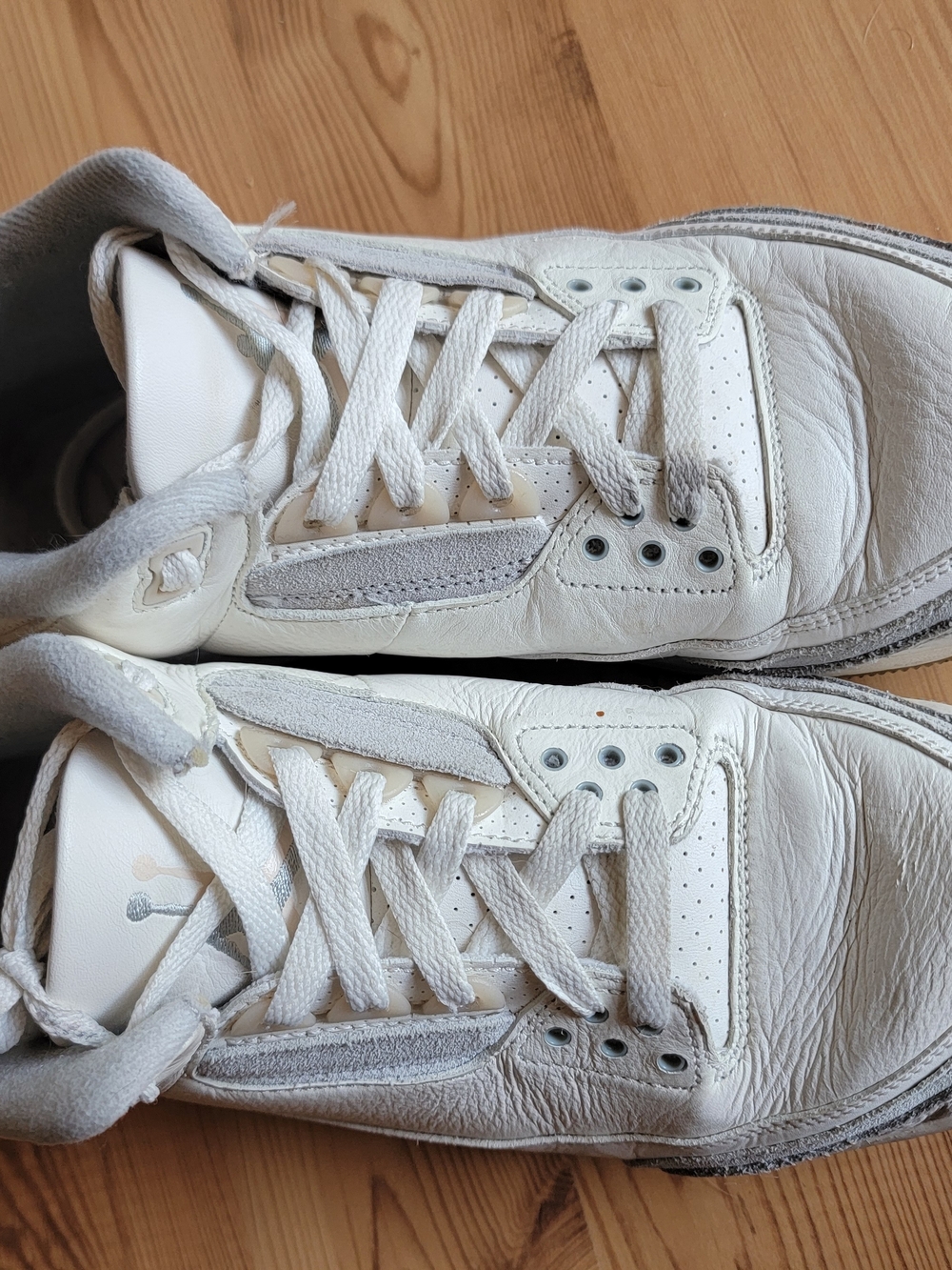 Jordan White and Light Gray Low-Top Sneakers - Picture 4 of 7